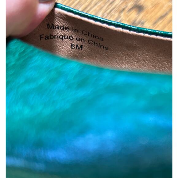 Anthropologie Pilcro and the Letterpress Trinket Ballet Flat Green Leather Sz 8 - Picture 5 of 9